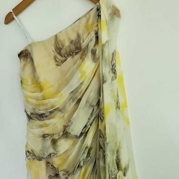 Tadashi Shoji One Shoulder Draped Chiffon Dress - Picture 7 of 13